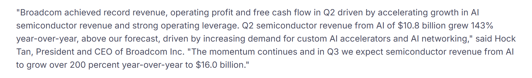 Broadcom source statement reporting $10.8B of Q2 FY2026 AI semiconductor revenue