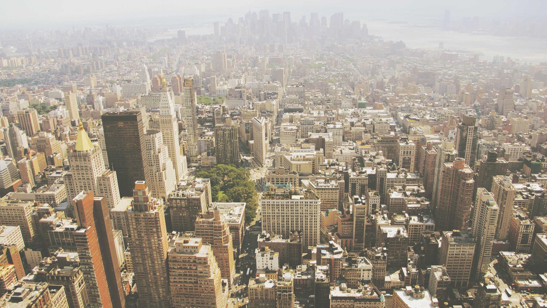 Editorial context photo of a large metropolitan business district