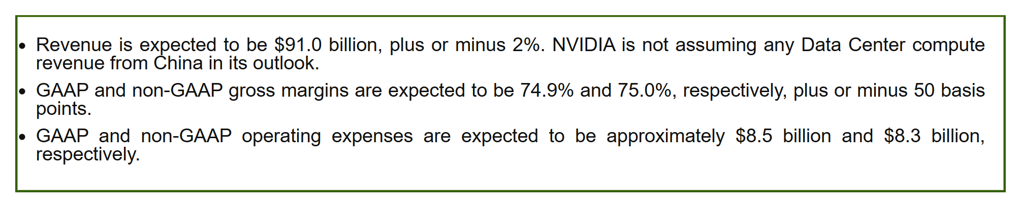 Official Nvidia Q2 FY2027 outlook for revenue, gross margin, and operating expenses